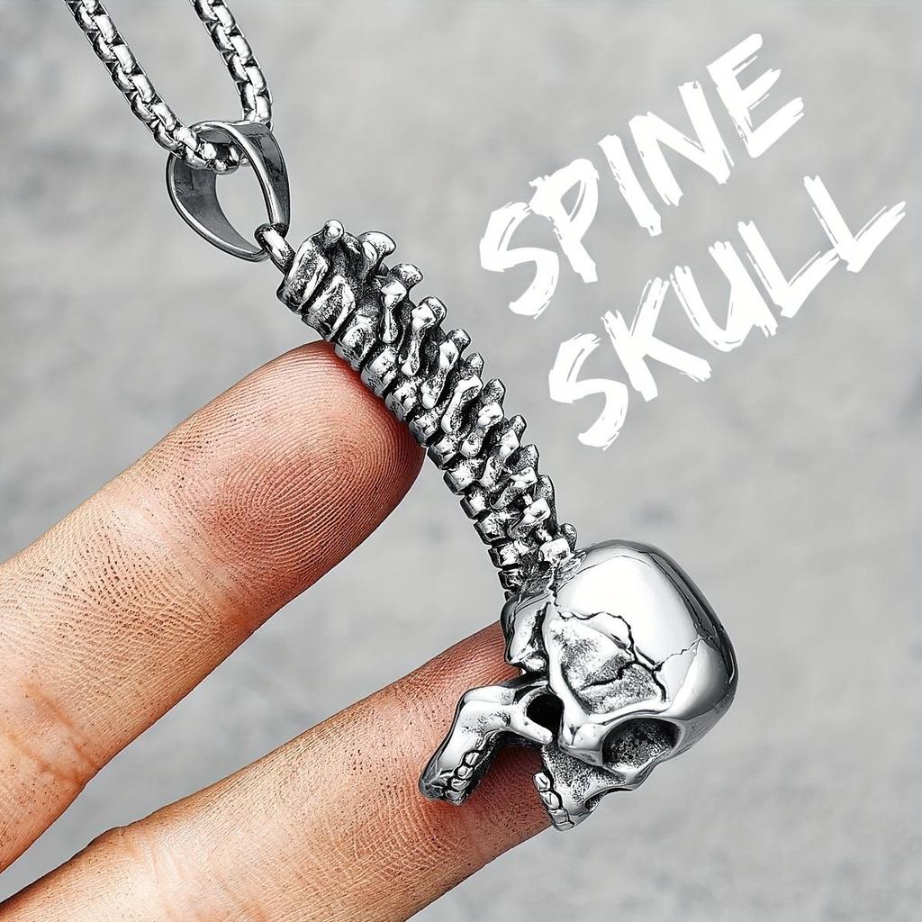 Винтажное модное ожерелье со скелетом и торсом, боль, череп, позвоночник, рок-рэп, гиперболическая мужская подвеска-цепочка для мужчин, байкерская вечерние ювелирные изделия, подарок