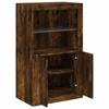 Sideboard with LED Lights Smoked Oak Wood Material