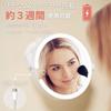 PRIDEMII Magnifying LED Bath Mirror with Lithium Battery for Power Easy Continuously Adjustable 3 Light Bathroom Mirror Double-Sided Built-in