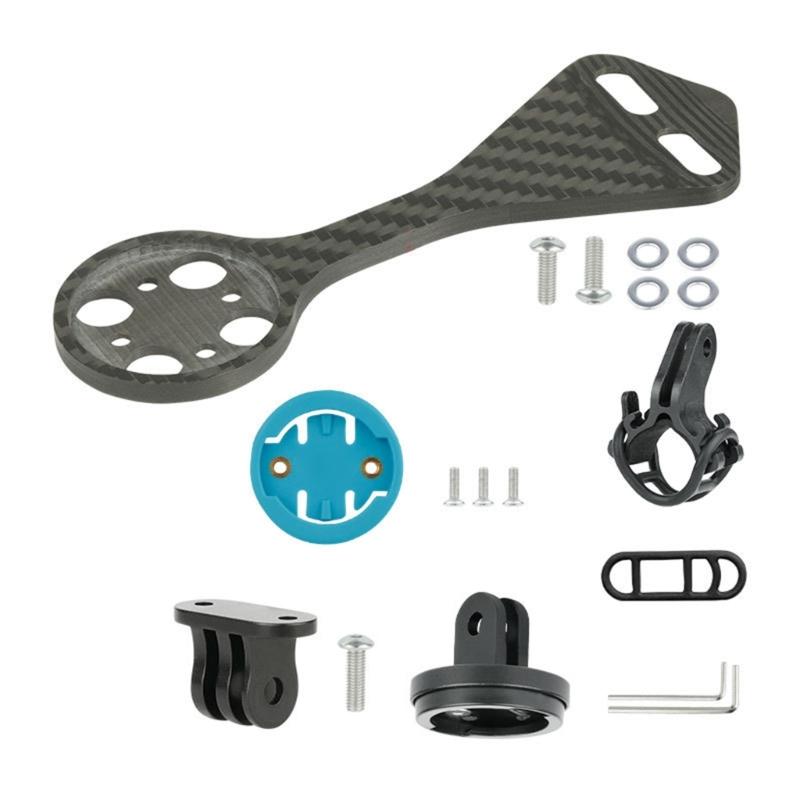 Bicycles Handlebar Combo Mount Adjustable Out Front Computer Mount Carbon Fiber Bike Stem Mount Easy to Install