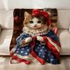 Милый модный зимний рождественский кошачий арт Фланелевое мягкое теплое плюшевое одеяло диван гостиная питомец дом спальня подарок дом Автомобильный портативный
