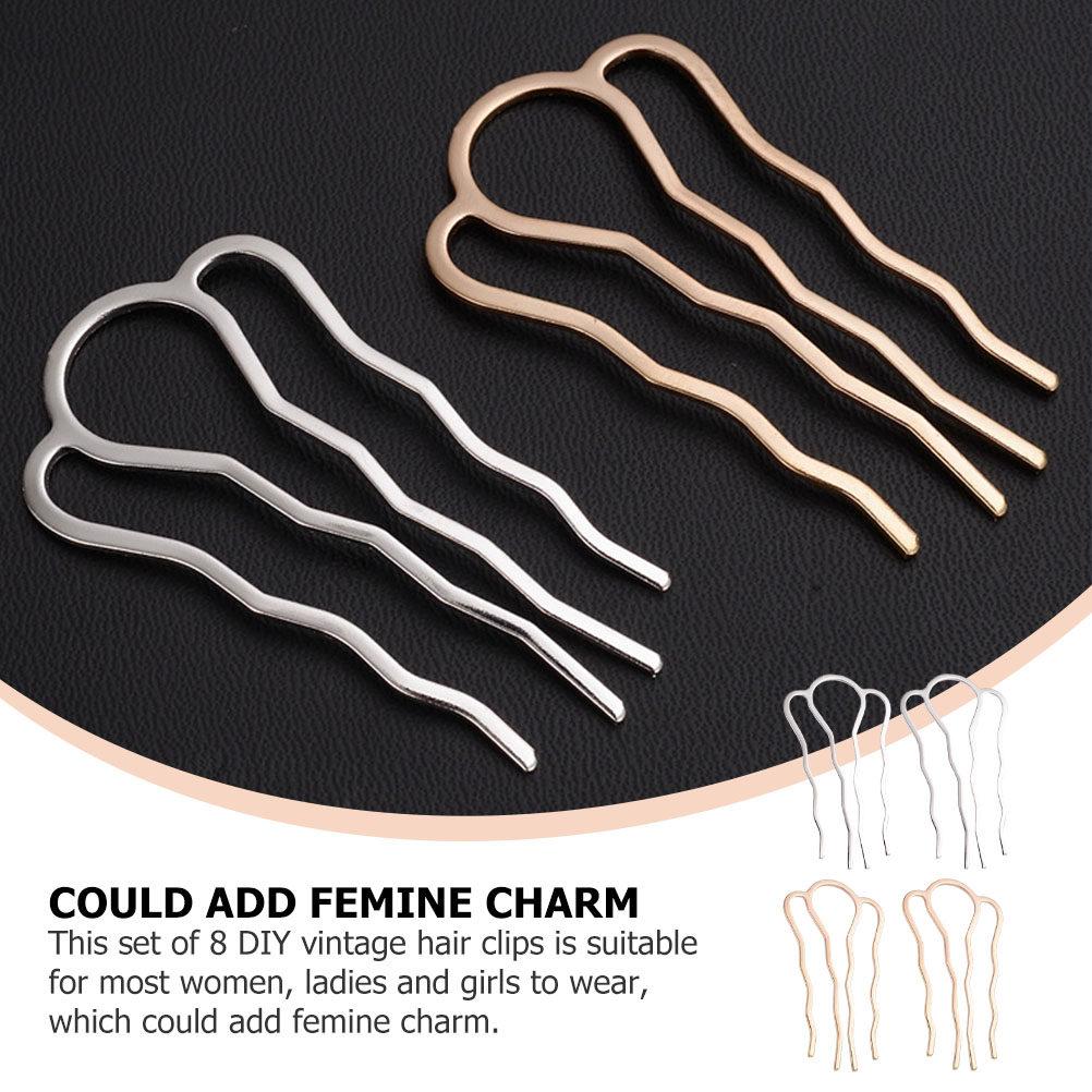 8Pcs Simple Elegant DIY Hairpins Style Hair Adornments for Han Clothing Feminine Charm DIY Headdress Supply Art Crafts