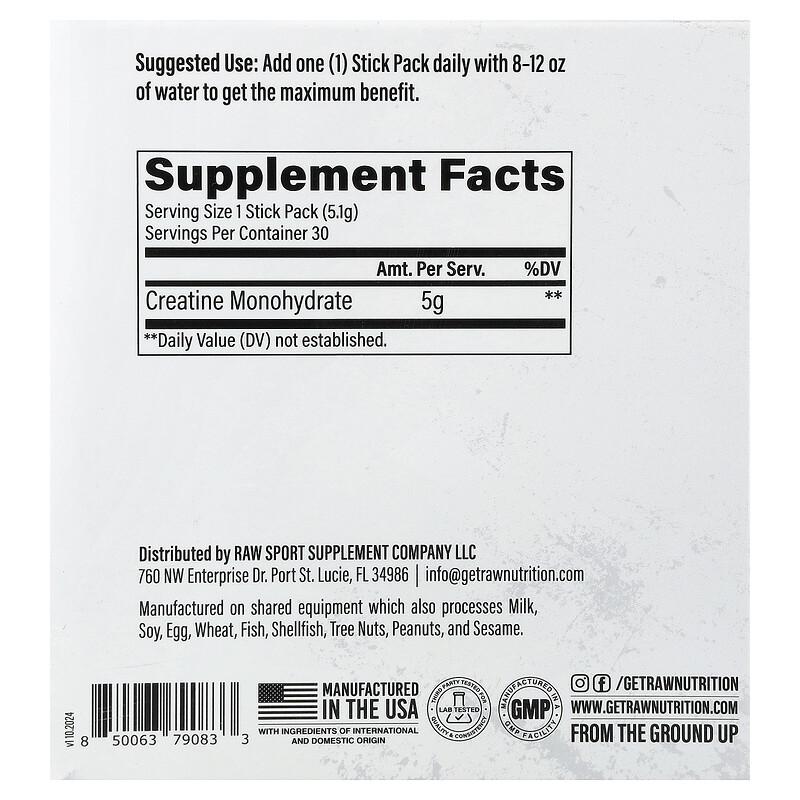 Essentials, Creatine Monohydrate, Unflavored, 30 Stick Packs, 0.18 oz (5.1 g) Each