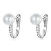 BAMOER 925 Sterling Silver Simple Bead Earrings Buckle for Women Fine Jewelry