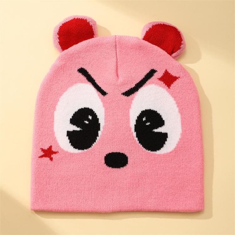 Women Knit Beanie Warm Ear Protector Hat Teens Jacquard Hat with Small Ear