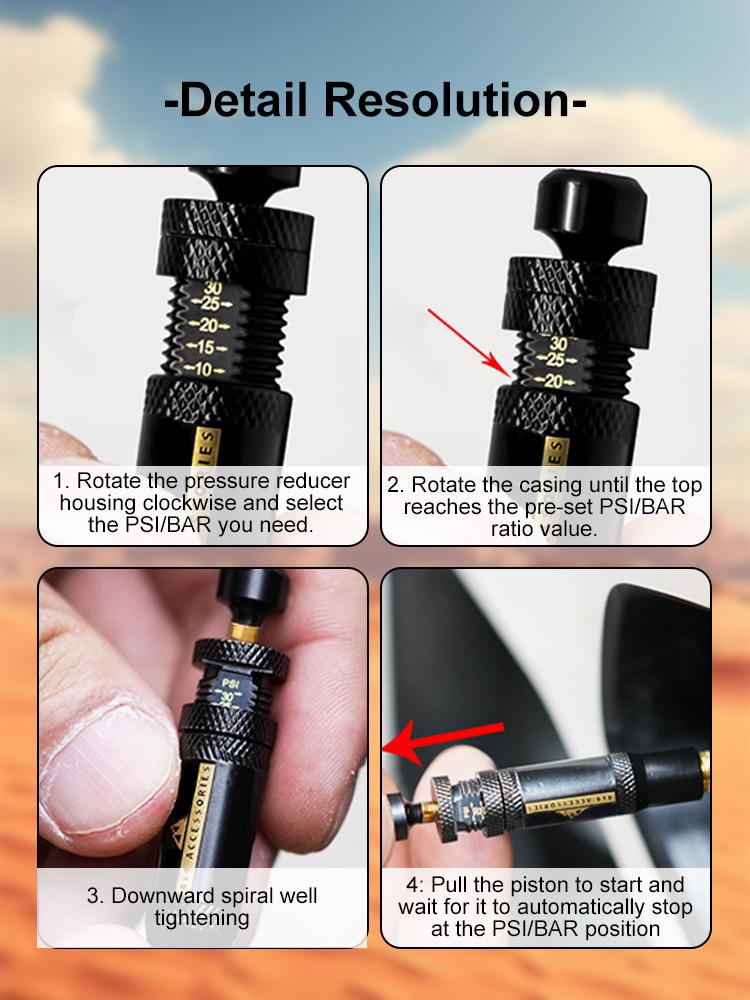 4 шт. Регулируемые самоостанавливающиеся наборы клапанов для спуска шин(10-30 фунтов на кв. дюйм)Навинчиваемый инструмент для спуска воздуха в шинах для автомобилей, мотоциклов, внедорожников 4x4