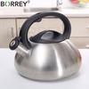 BORREY Whistle For A Kettle Stainless Steel Whistling Kettle Gas Cooker Induction Metal Teapot Camping Boiling Water Cookware 3L