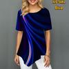 Women Plus Size Ladies Tee Shirts Dark Color Print Loose Casual Tops Female Irregular Summer Clothes