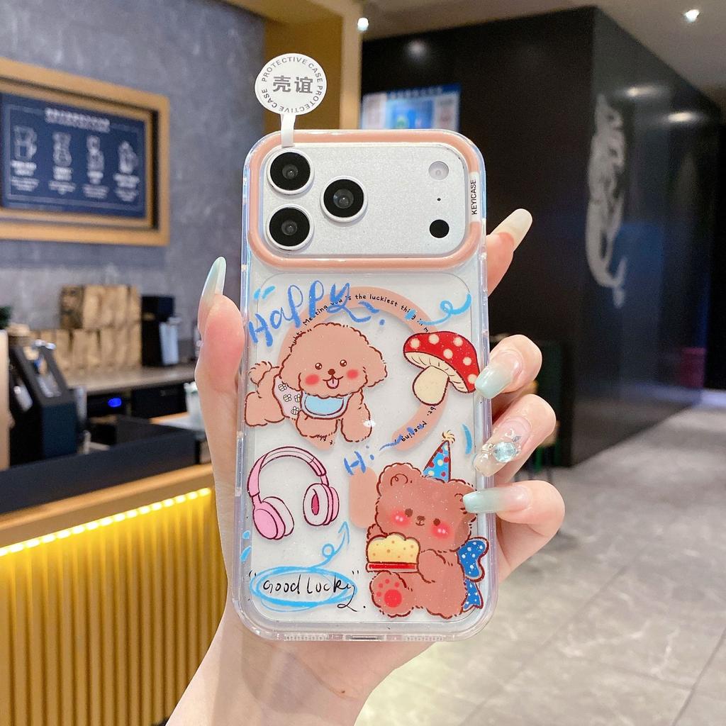 iPhone11Pro colorful glitter magnetic phone case cute animal apple 11 puppy protective case