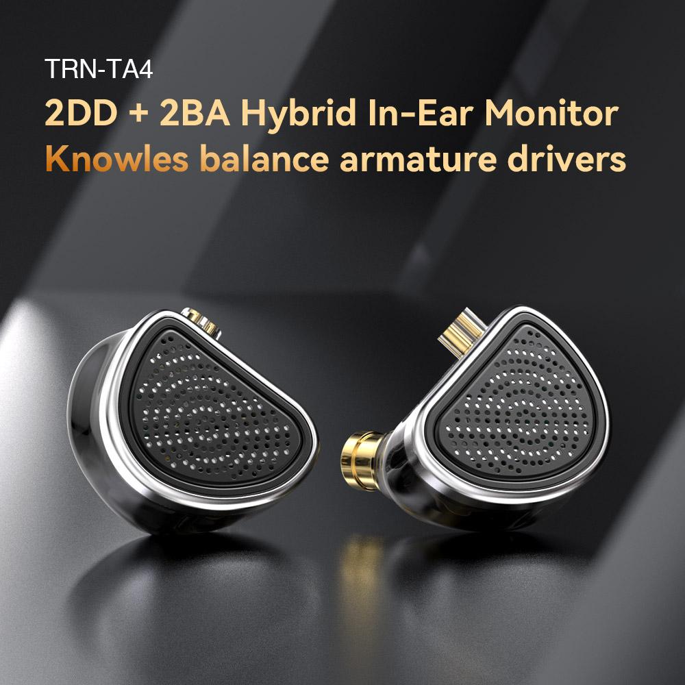 TRN-TA4 Проводная гарнитура Ear-in-line Два раунда Два железных HIFI-механизма для прослушивания Четыре железных наушника Merittates Lou's Circle