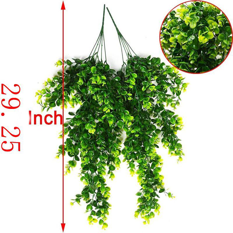 1Pcs Artificial 5Forks Rattan Eucalyptus Wall Hanging Simulation Greenery Fake Hanging Plants Vine Diy  Home Outdoor Decor Plant