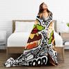 Poster Fast Food Cooking Hamburger Blanket Flannel Textile Decor  Multifunction Super Soft Throw Blanket for Bedroom