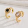 Trendy Creative Micro-inlay Zircon Watch-shaped Opening Rings for Men Women Stainless Steel Couple Finger Designer Jewelry Gifts