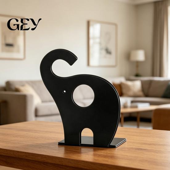 Thick Metal Bookend Creative Elephant Bookends, Book Holder for Kids Students, Heavy Duty Non-Slip Desktop File Organizer Home Office Decor Student