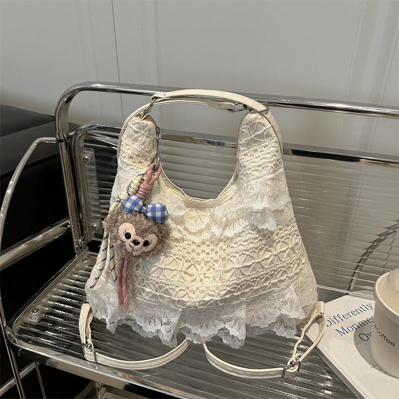 Мода 2025 новая сумка-тоут летний отдых отпуск фея кружево сетка подмышечная плечевая сумка-сатчел женская сумка