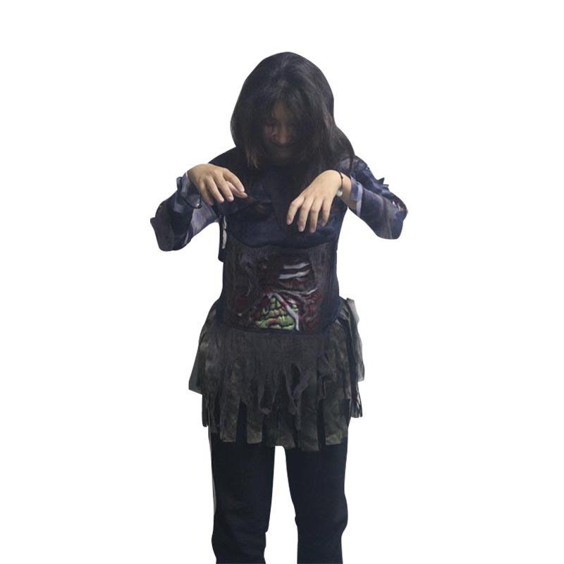 Prank costume for adults, zombie dress set for girls, Halloween costume, scary role-playing outfit for a masquerade ball