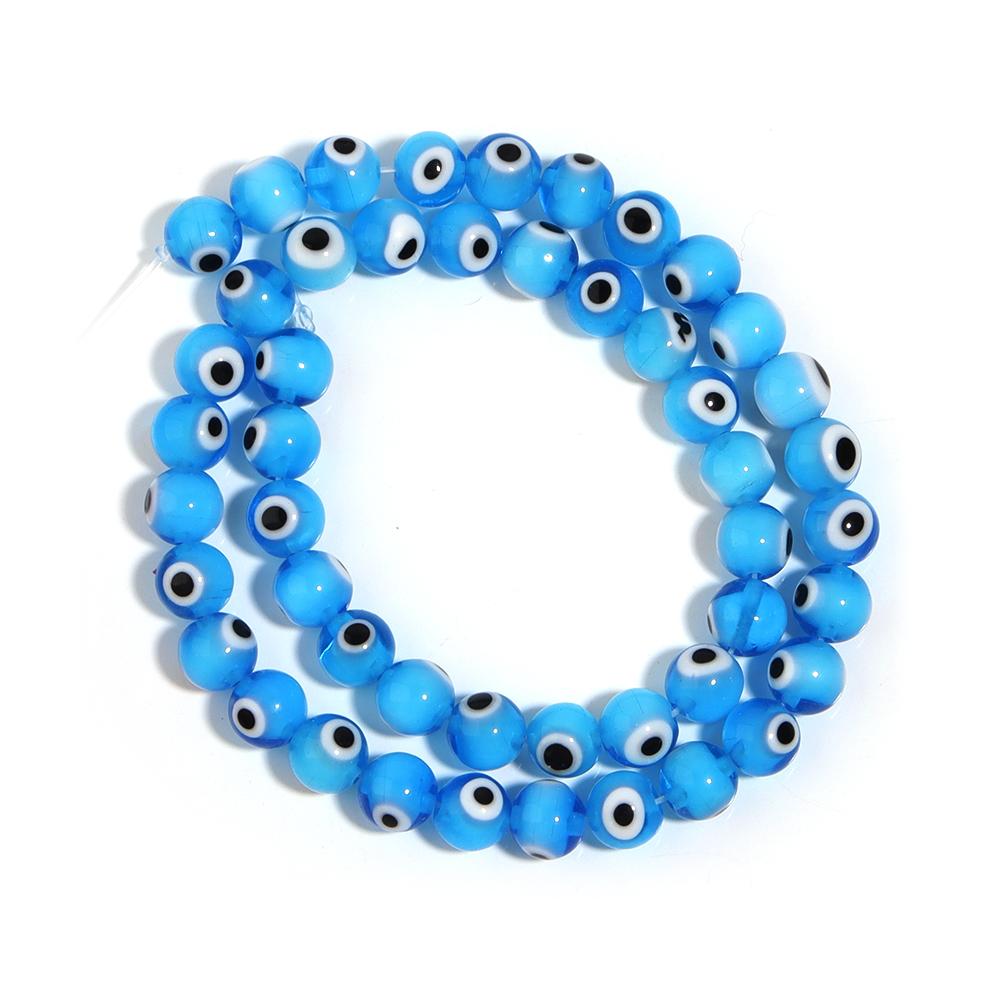 1 нить разноцветных бусин lampwork 'Сглаз' круглые loose spacer стеклянные бусины для DIY браслета колье фурнитура для бижутерии 4 6 8 10 мм