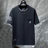 8010 CHROME HEARTS Лето 2026 Новая Высококачественная Хлопковая Круглый Вырез Свободная Большого Размера Мужская и Женская Футболка Футболка для Пары