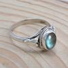 Кольцо из стерлингового серебра 925 пробы с лабрадором, кольцо ручной работы с натуральным овальным драгоценным камнем