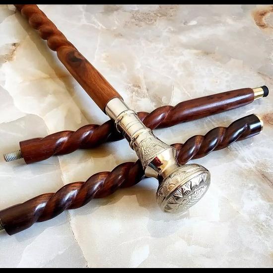 Knob Walking Stick Flower Handle Walking Cane Stick Handle Wooden Vintage