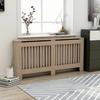 Brown MDF Radiator Cover - vidaXL - 172x19x81 Cm - Modern Slatted Design