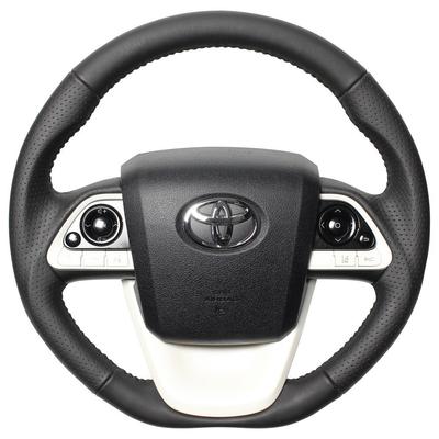 НАСТОЯЩИЙ Оригинальный Серийный Кожаный Руль с Черной Прострочкой для Prius (50-я серия), Приус ПХВ (50-я серия), и Мирай (50-LPB-BK)