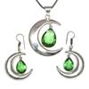 Peridot Gemstone Pendant Jewelry Set Quartz Necklace 18-20''