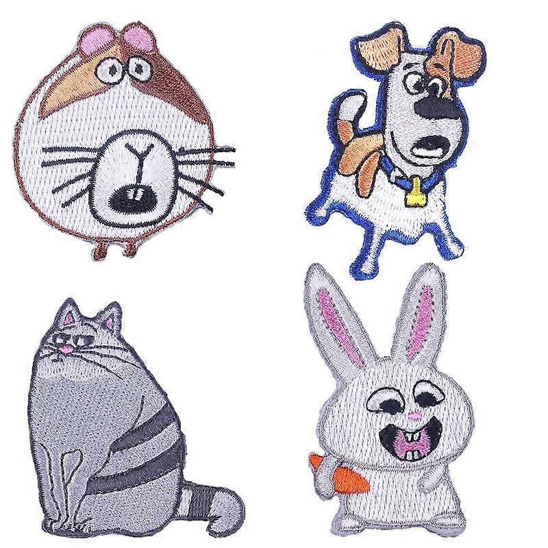 4pcs-Computer embroidery fabric stickers Home fabric clothes decoration stickers