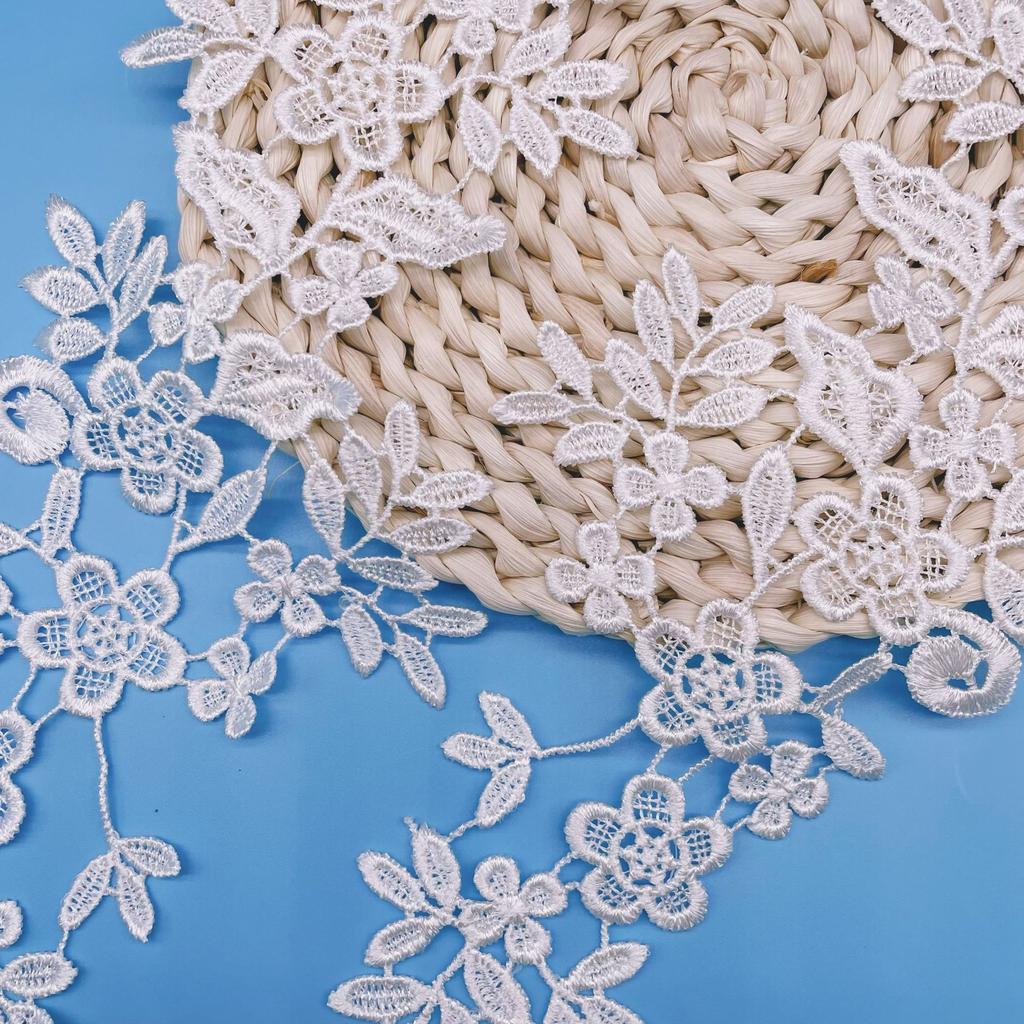 Water Soluble Embroidery Lace Accessories Pleated Lace Diy Polyester Lace Accessories Flower Pair Flower Collar Accessories