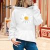 Autumn Spring Hoodie with Big Front Pocket Flower Printing Long Sleeve with Elastic Cuffs Pullover Thic Hooded Sweatshirt Daily Wear Sport Top