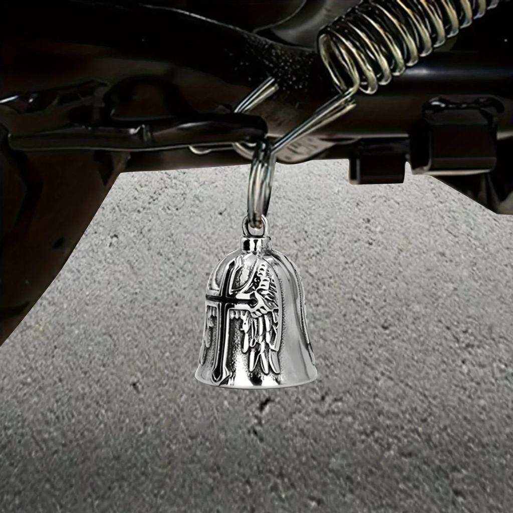 1pcs Fashion Angel Wings Bell Pendant Necklace Men and Women Motorcyclist Pop Party Hip Hop Rock Jewelry