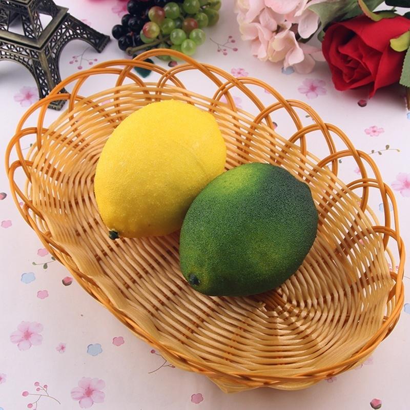 3Pcs Lemon Artificial Fruit Fake Theater Prop Staging Home Decor Faux Lemons