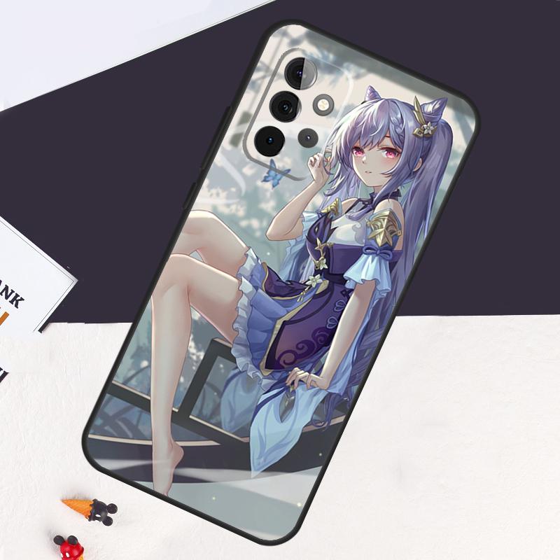 Чехол Genshin Impact Кэцин для Samsung Galaxy A53 A15 A22 A52 A32 A54 A14 A16 A26 A36 A56 A55 A35 A05 A06 A33 A13