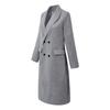 Women's Gray Long Sleeve Winter Woolen Coat