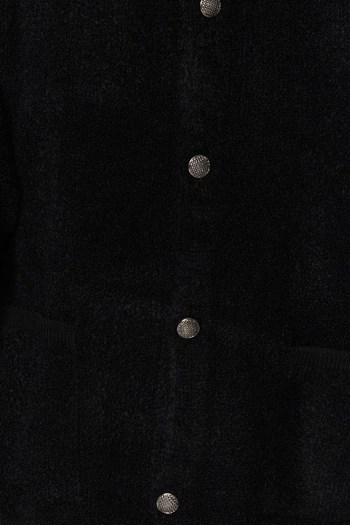 Женский модный стильный кардиган из норки, широкий крой с воротником-поло, трикотаж, кардиган из букле