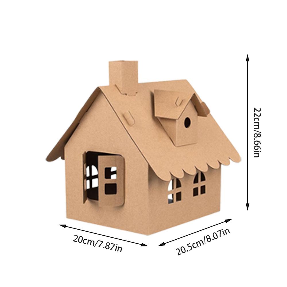 Рождественский картонный домик Сделай сам Собери Пряничный домик Принадлежности для детей Праздничное веселье Игра для вечеринки Время игры Рождественское украшение
