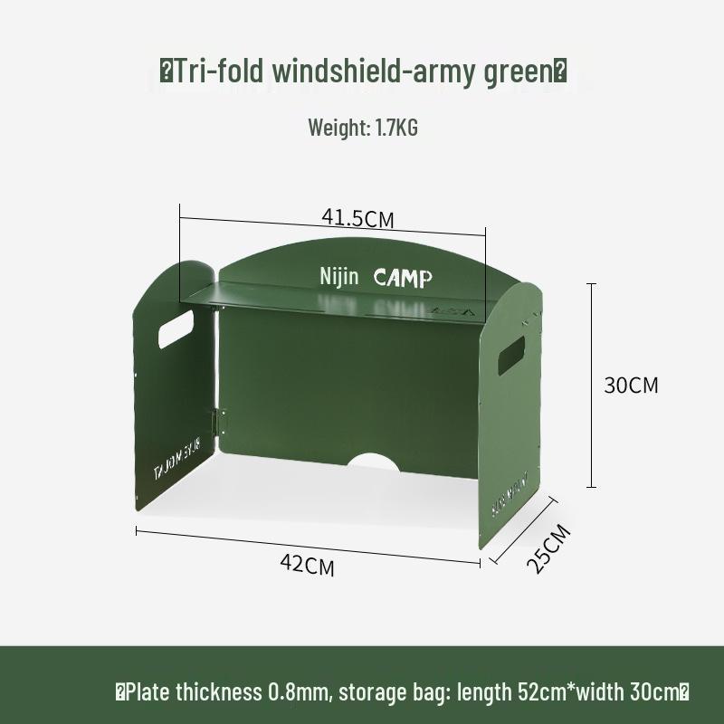 Портативная трехсекционная походная плита с ветрозащитой - Большой концентратор тепла