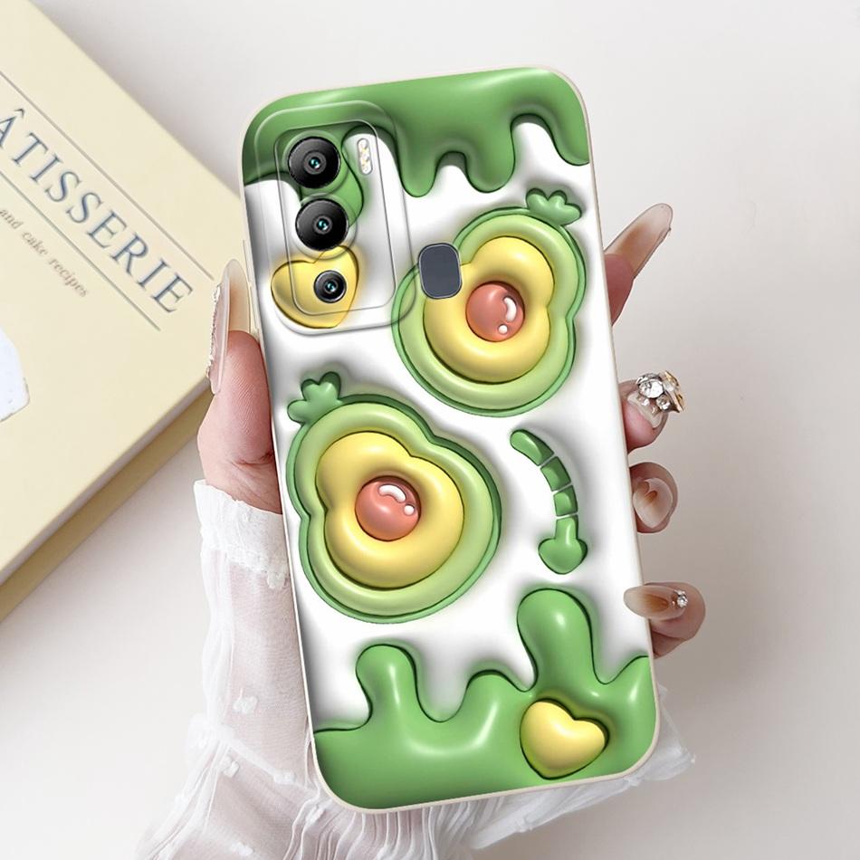Чехол для Infinix Hot 12i Hot 12 Play Hot12i X665B X6816C Милый Мультяшный Пингвин Заяц Защита Камеры Мягкий Силиконовый Чехол для Телефона