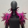 Gothic Feather Shrug Cape for Women Victorian Shoulder Wrap Shawl Collar for Halloween Cosplay Party Costume Accessories