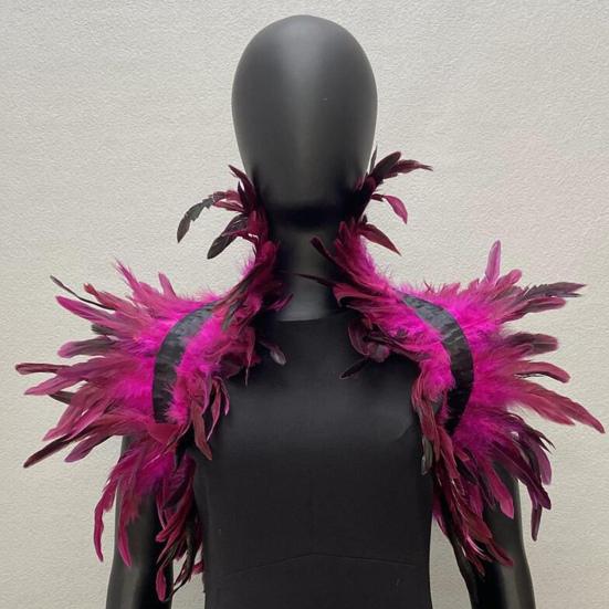 Gothic Feather Shrug Cape for Women Victorian Shoulder Wrap Shawl Collar for Halloween Cosplay Party Costume Accessories