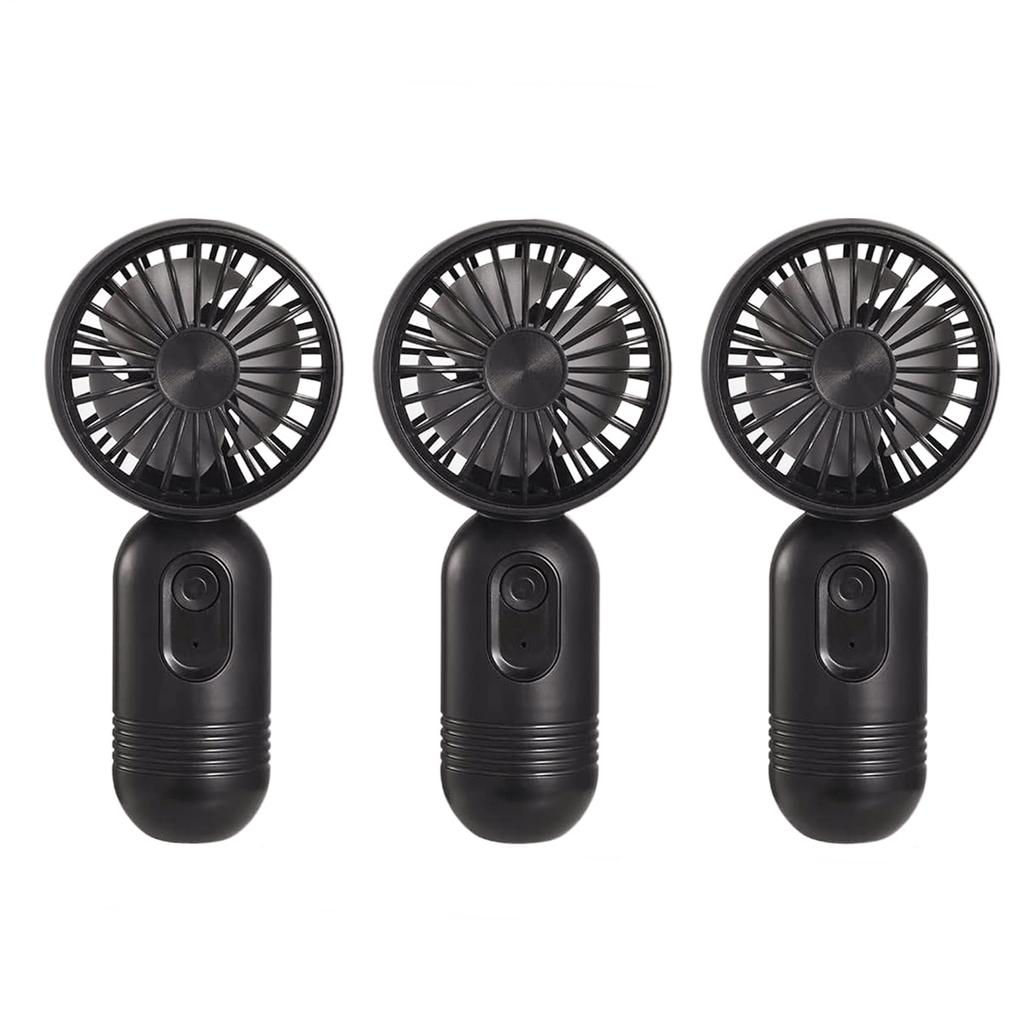 3pcs Portable Mini Handheld Fan with 3-speed for Travel USB Rechargeable Battery Operated Eyelash Fans