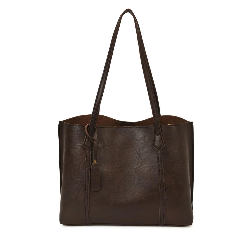 Ретро сумка-тоут для通勤 женская 2025 новая модная повседневная портативная сумка на плечо нишевая большая вместимость подмышечная сумка