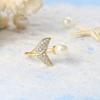 ZHOUYANG Mermaid Imitation Pearl Rings For Women Korean Fashion Zircon Gold Color Teen Girls Gift Jewelry Wholesale R203