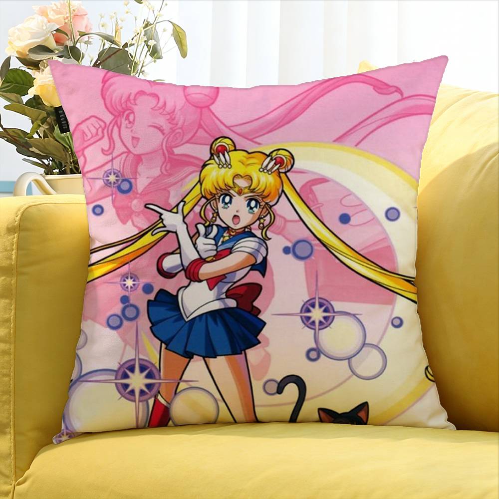 Cute girls SSailors MMoones World Various Sizes Square Pillow Case For Car Home Bedchamber Decor