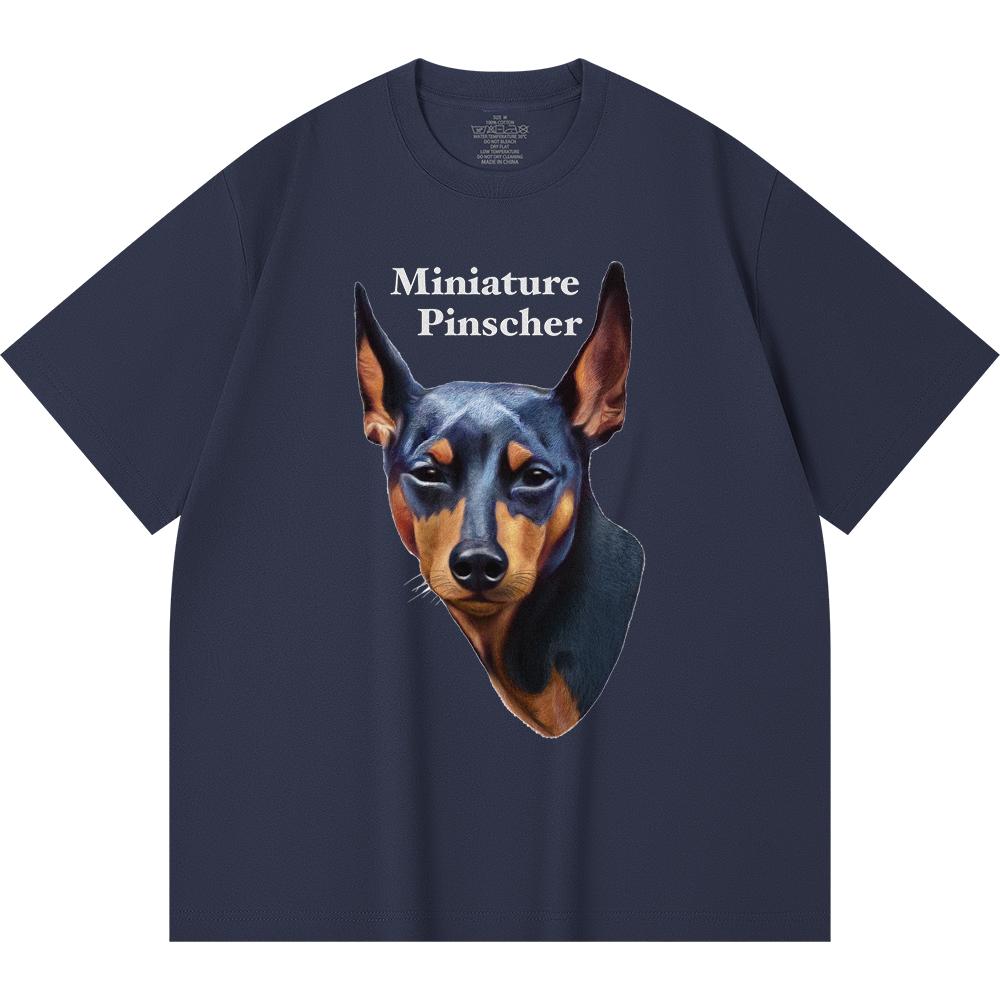 Футболка из 100% хлопка плотностью 230 г/м2 с принтом миниатюрного пинчера, забавная футболка из чесаного хлопка в стиле Харадзюку