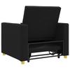 Extendable Sleeper Sofa Single Black 90 x 165 x 87 cm Fabric