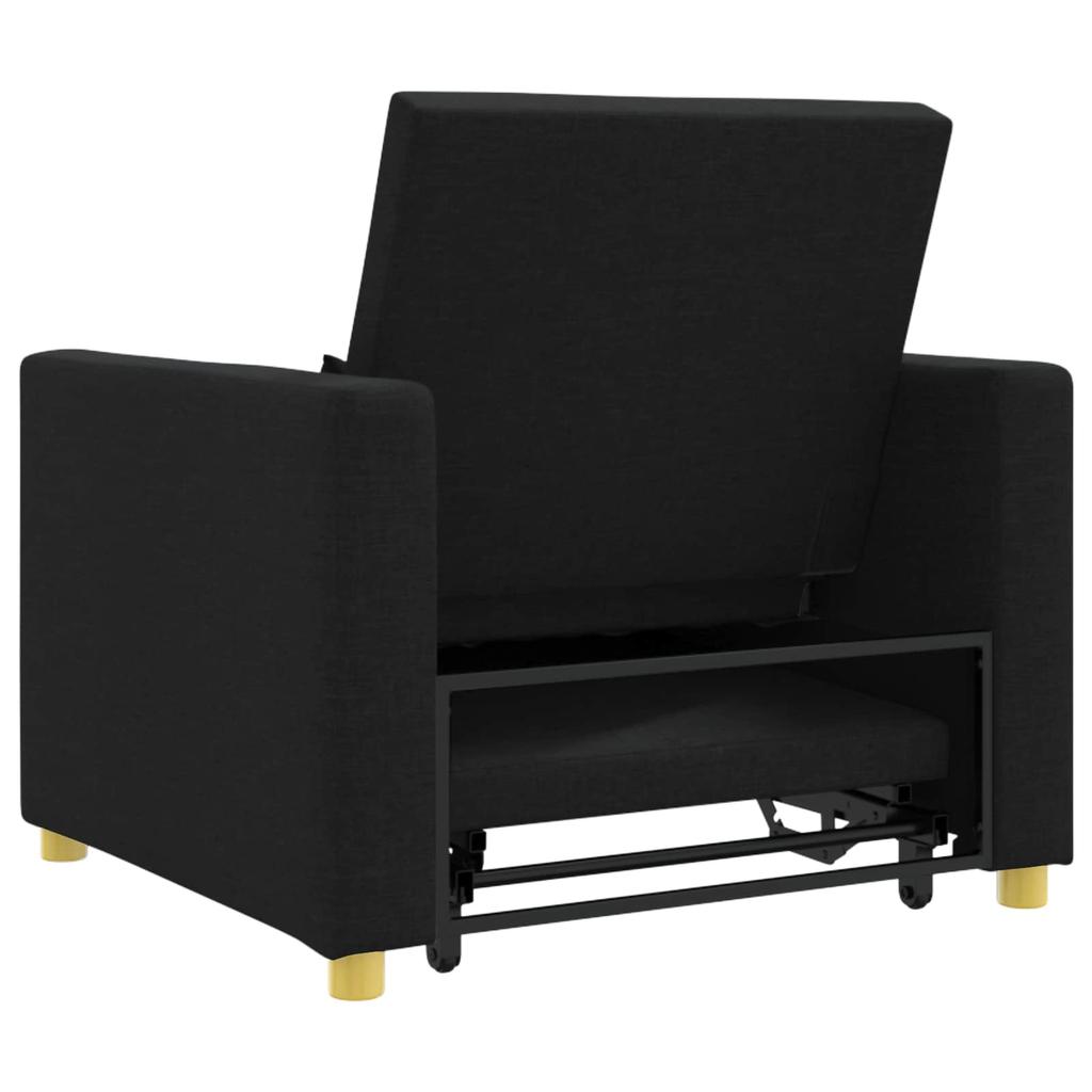 Extendable Sleeper Sofa Single Black 90 x 165 x 87 cm Fabric