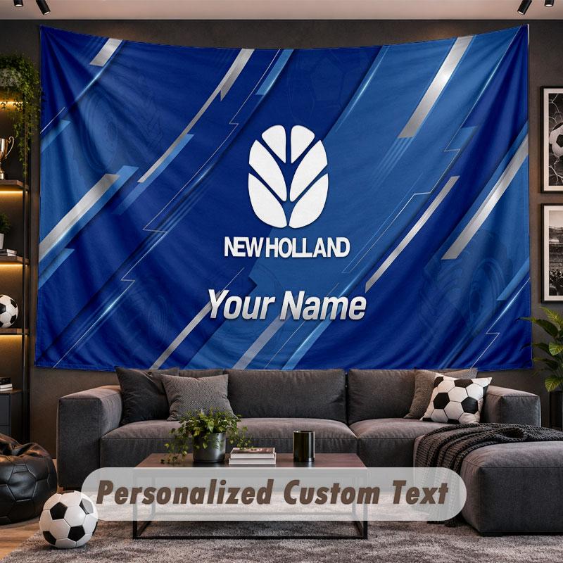 Wall Hanging Tapestry Custom NameNew Holland Pattern Personalized Printed Fabric Wall Decor