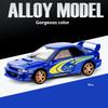 1/32 Scale Subaru Impreza Rally Alloy Racing Model Open Door Desk Ornament Sound Light Children's Toys Boy Gift