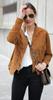 Genuine Lambskin Suede Handmade Fringed Jacket Women Brown Motorcycle Leather